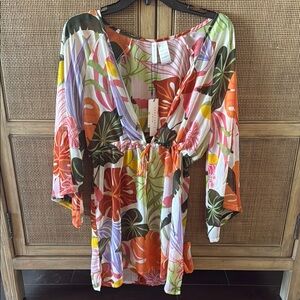 Colorful Tropical Print Dress